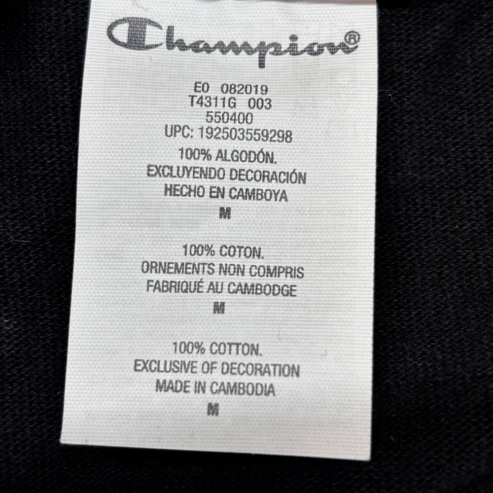 Champion T-shirt Mens Medium Black 100th Anniversary 19 Graphic T4311G 003 - Picture 6 of 8